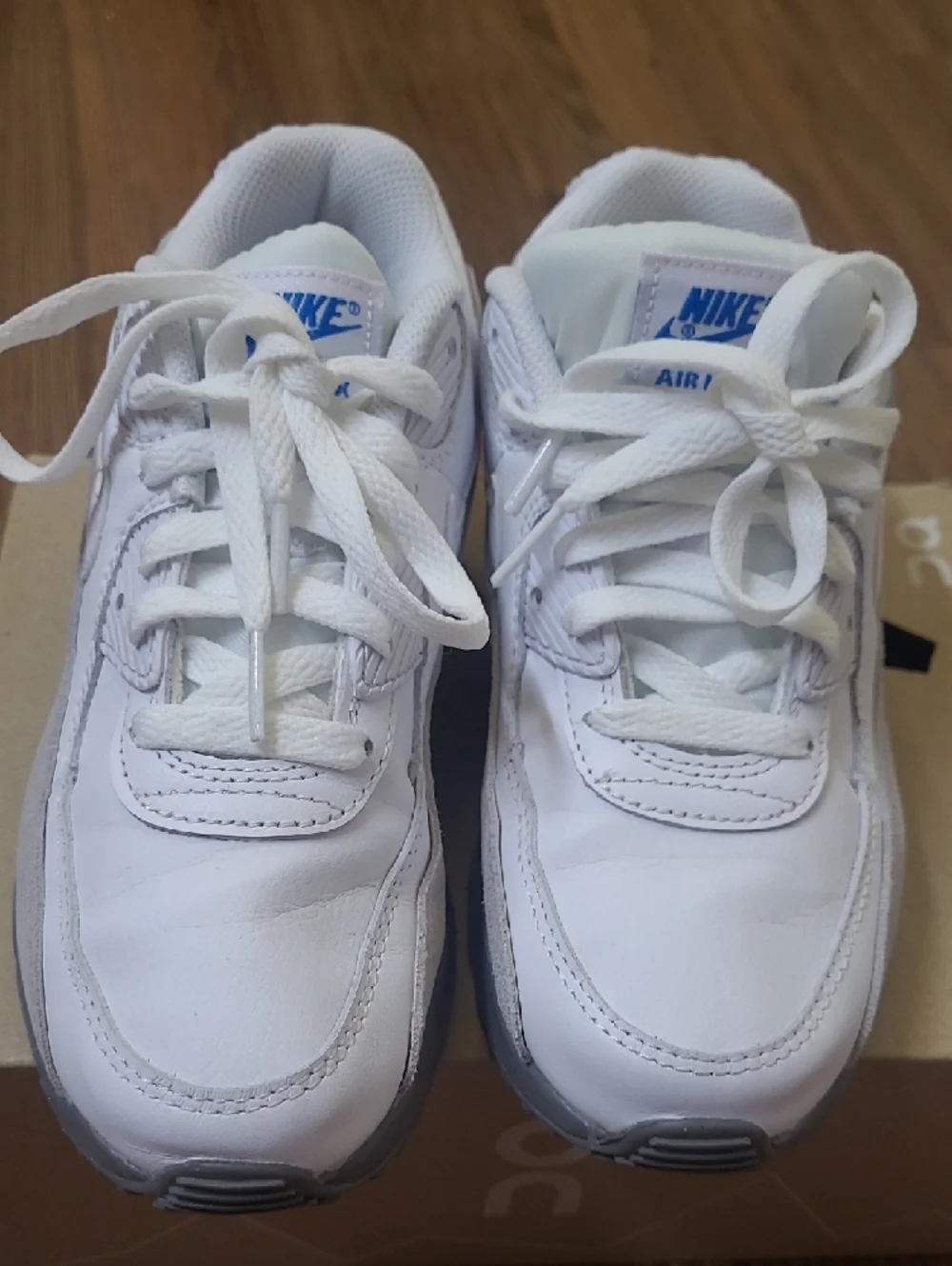 Nike Kids White and Blue Low-Top Sneakers‎
